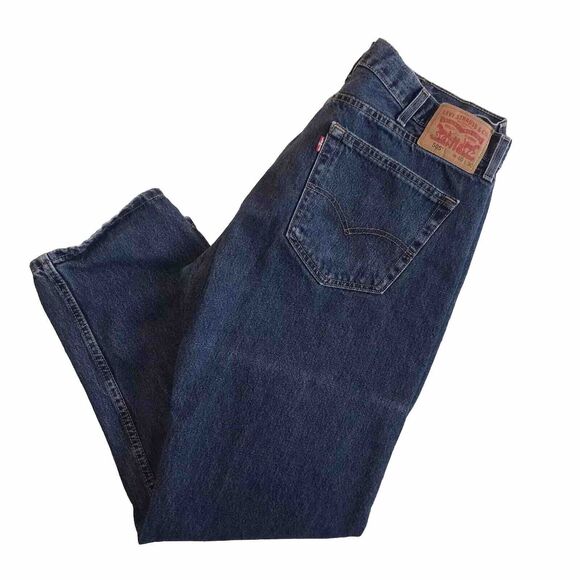 Levis Jeans Mens Size 40x 30 Blue 505 Regular Fit Straight Leg Dark Wash Denim - Picture 1 of 10